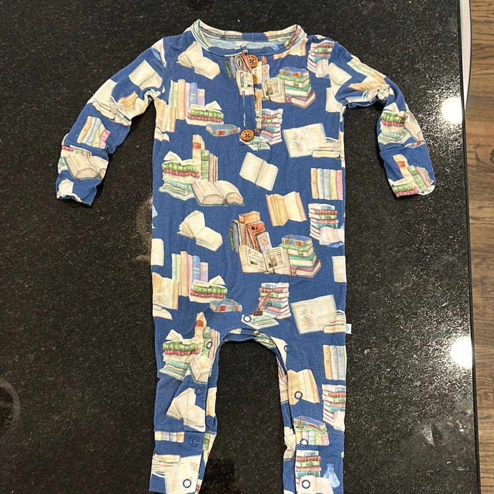 Blue Book Print Kids One Piece- Posh Peanut